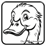 Simple Mallard Duck Portrait Coloring Pages 2