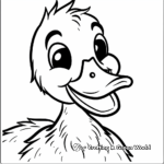 Simple Mallard Duck Portrait Coloring Pages 4