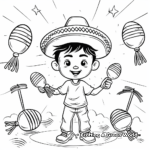 Simple Maracas and Sombreros Coloring Pages for Children 3