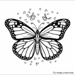 Simple Orange Butterfly Coloring Pages for Children 3