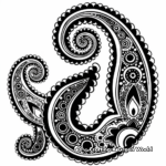 Simple Paisley Designs Coloring Pages for Adult Beginners 3