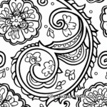 Simple Paisley Designs Coloring Pages for Adult Beginners 4