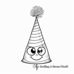 Simple Party Hat Coloring Pages for Preschoolers 2