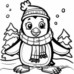 Simple Penguin Coloring Pages for Kids 4