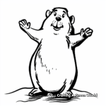 Simple Phil the Groundhog Coloring Pages for Children 1
