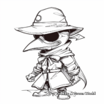 Simple Plague Doctor Coloring Pages for Children 1