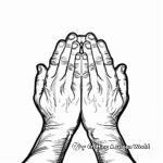 Simple Praying Hands Coloring Pages for Children 1