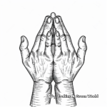 Simple Praying Hands Coloring Pages for Children 2