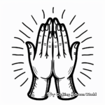 Simple Praying Hands Coloring Pages for Children 4