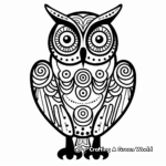 Simple Psychedelic Owl Coloring Pages for Kids 1
