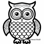 Simple Psychedelic Owl Coloring Pages for Kids 2
