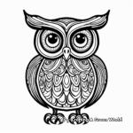Simple Psychedelic Owl Coloring Pages for Kids 3