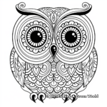 Simple Psychedelic Owl Coloring Pages for Kids 4