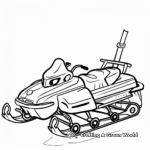 Simple Snowmobile Coloring Pages for Children 1