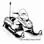 Simple Snowmobile Coloring Pages for Children 2