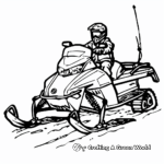 Simple Snowmobile Coloring Pages for Children 3