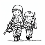 Simple Soldier on D-Day Coloring Pages for Children 1