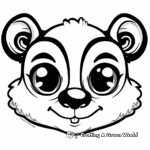 Simple Squirrel Monkey Face Coloring Pages for Children 1