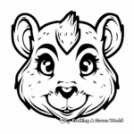 Simple Squirrel Monkey Face Coloring Pages for Children 2