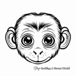 Simple Squirrel Monkey Face Coloring Pages for Children 3