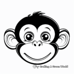 Simple Squirrel Monkey Face Coloring Pages for Children 4