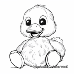 Simple Stuffed Duck Coloring Pages for Kids 2