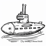 Simple Submarine Coloring Pages for Children 3