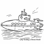 Simple Submarine Coloring Pages for Children 4