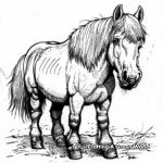 Simple Suffolk Punch Draft Horse Coloring Pages for Children 2