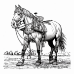 Simple Suffolk Punch Draft Horse Coloring Pages for Children 3