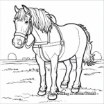 Simple Suffolk Punch Draft Horse Coloring Pages for Children 4