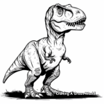 Simple T-Rex Coloring Pages for Kids 1