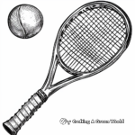 Simple Tennis Racket and Ball Coloring Pages 1