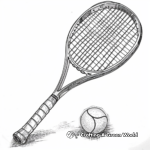 Simple Tennis Racket and Ball Coloring Pages 2