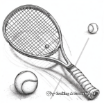 Simple Tennis Racket and Ball Coloring Pages 4