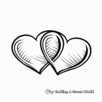 Simple Two Hearts Coloring Pages for Children 2