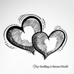 Simple Two Hearts Coloring Pages for Children 3