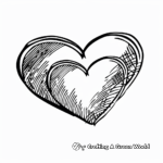Simple Two Hearts Coloring Pages for Children 4