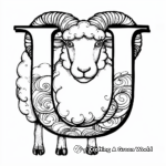 Simple U for Urial (Wild Sheep) Coloring Pages 1