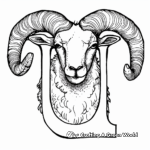 Simple U for Urial (Wild Sheep) Coloring Pages 2