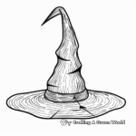 Simple Witch Hat Coloring Pages for Children 2