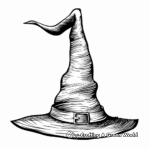Simple Witch Hat Coloring Pages for Children 4