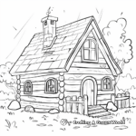 Simple Wooden Cabin Coloring Pages for Kids 3