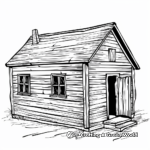 Simple Wooden Cabin Coloring Pages for Kids 4
