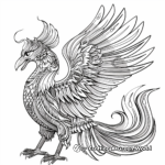 Simplified Rising Phoenix Coloring Pages for Children 1