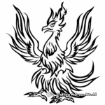 Simplified Rising Phoenix Coloring Pages for Children 3