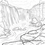 Simplified Waterfall Coloring Sheets for Kids 1