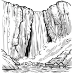 Simplified Waterfall Coloring Sheets for Kids 3