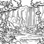 Simplified Waterfall Coloring Sheets for Kids 4