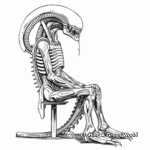 Simplified Xenomorph Coloring Sheets for Kids 2